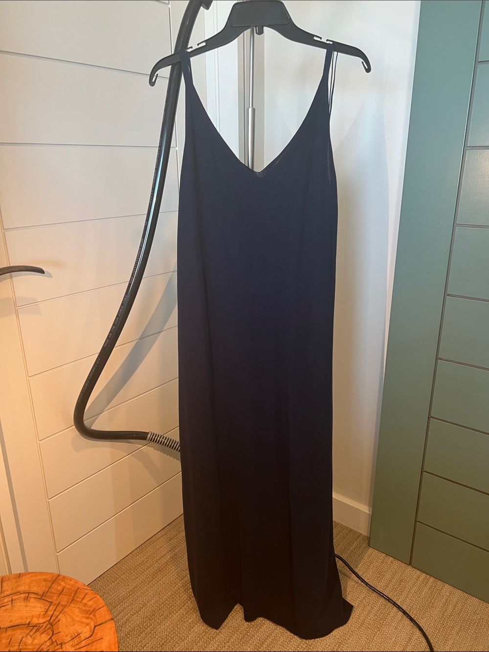 Lafayette 148 New York Navy V-Neck Maxi Slip Dress